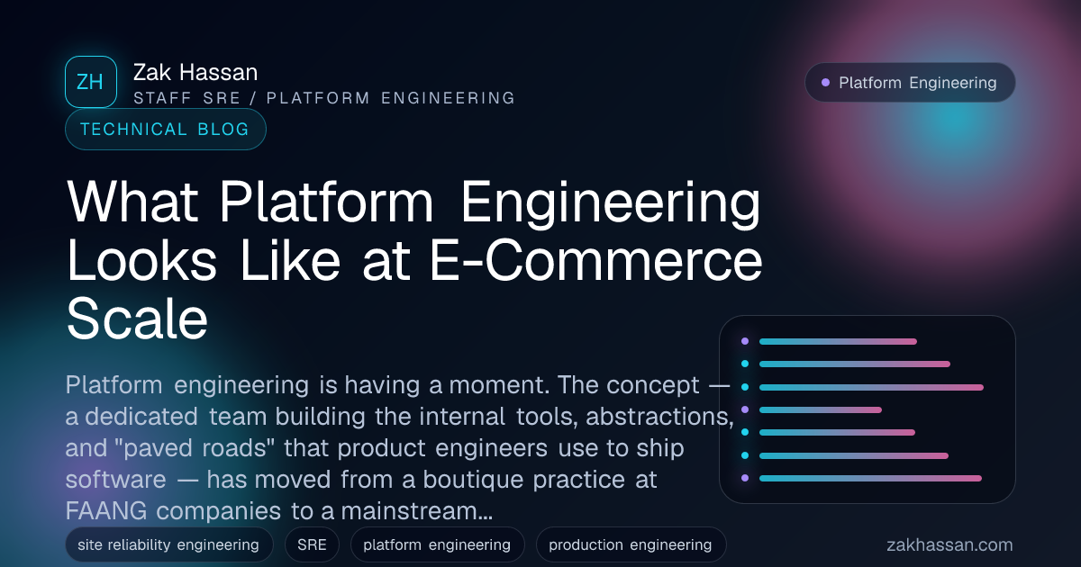 What Platform Engineering Looks Like at E-Commerce Scale | Zak Hassan